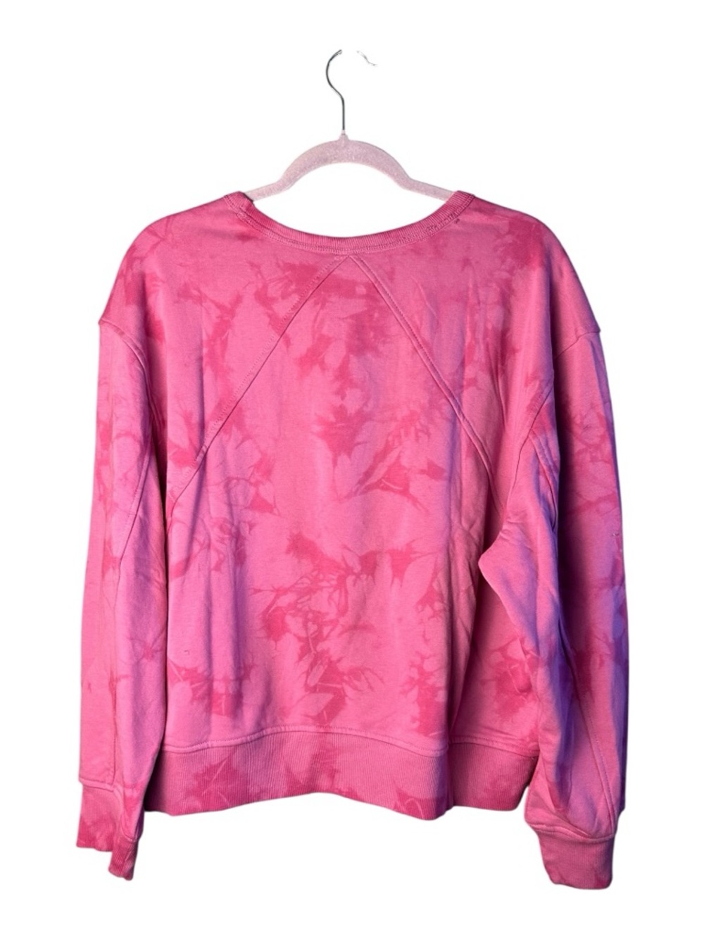Member’s Mark Women's Pink Tie Dye Long Sleeve Crew Neck Sweatshirt Size L - Picture 6 of 7